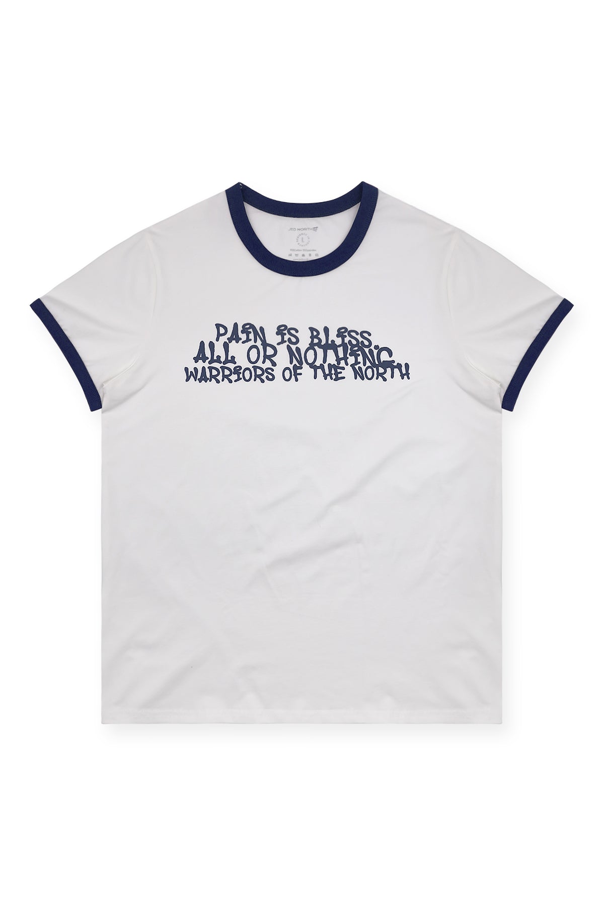 Muscle-Fit Ringer Tee - White w/ Navy Trim