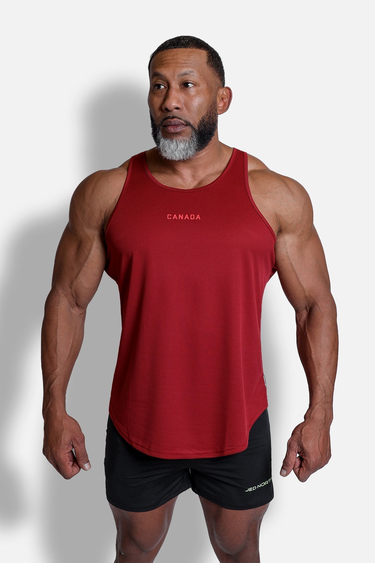Fast-Dry Bodybuilding Workout Stringer - Maroon w/ Canada Logo