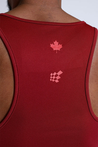 Fast-Dry Bodybuilding Workout Stringer - Maroon w/ Canada Logo