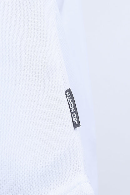 Fast-Dry Bodybuilding Workout Stringer - White w/ Navy Menace