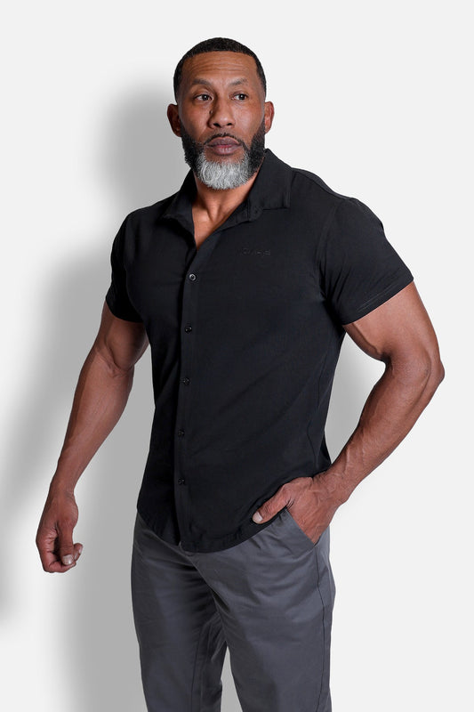 Flex Premium Stretch Button-Up Shirt - Onyx Black