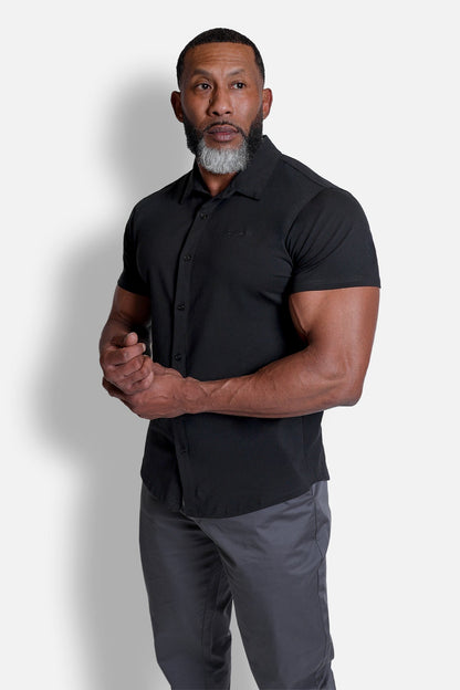 Flex Premium Stretch Button-Up Shirt - Onyx Black