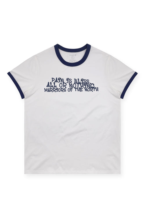 Muscle-Fit Ringer Tee - White w/ Navy Trim