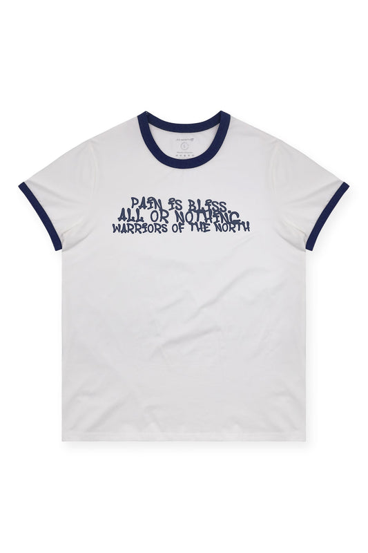 Muscle-Fit Ringer Tee - White w/ Navy Trim