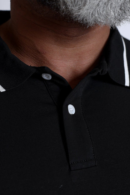 Banded Muscle-Fit Polo T-Shirt - Black