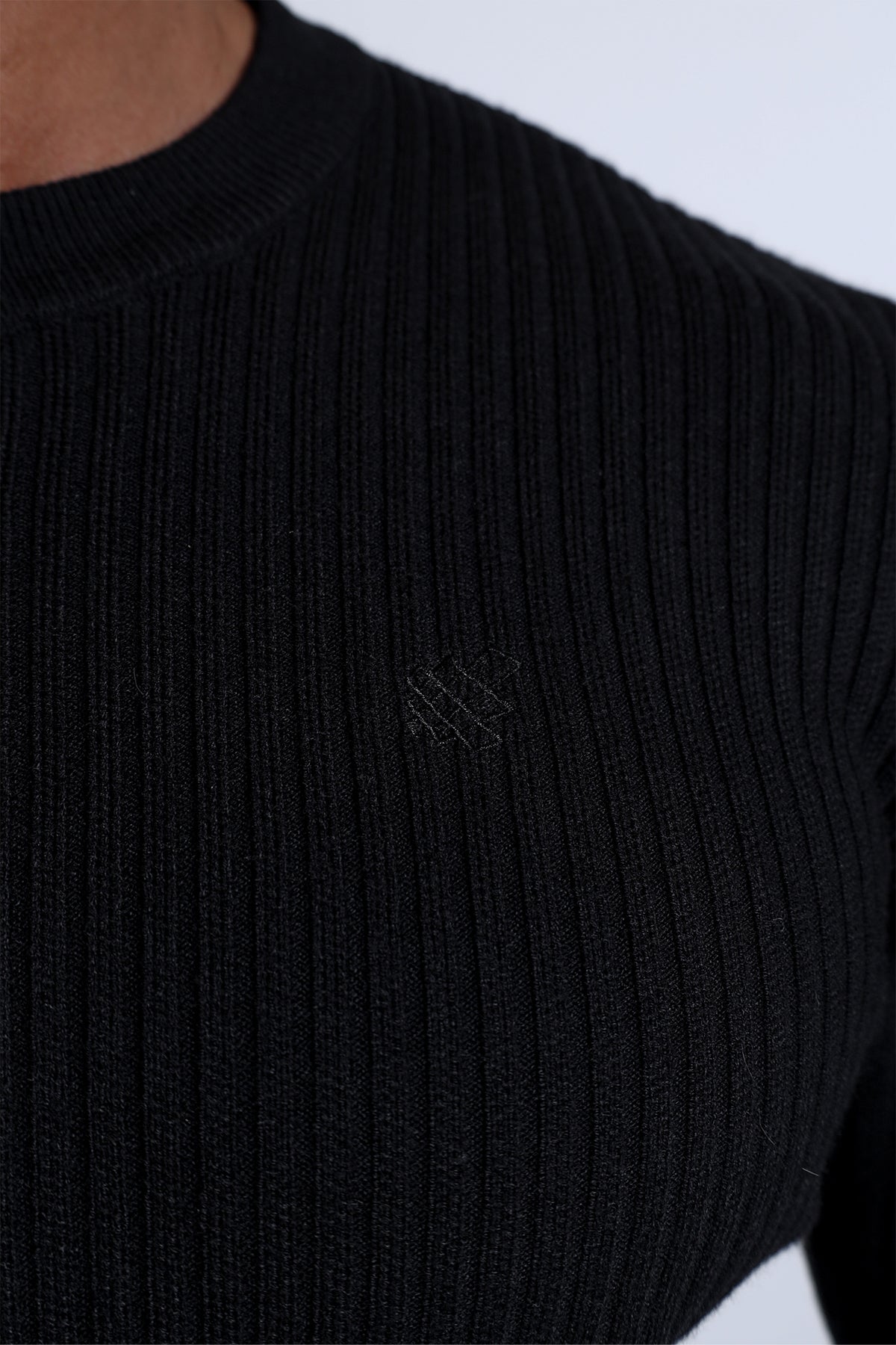 Classic Henley Sweater  - Black