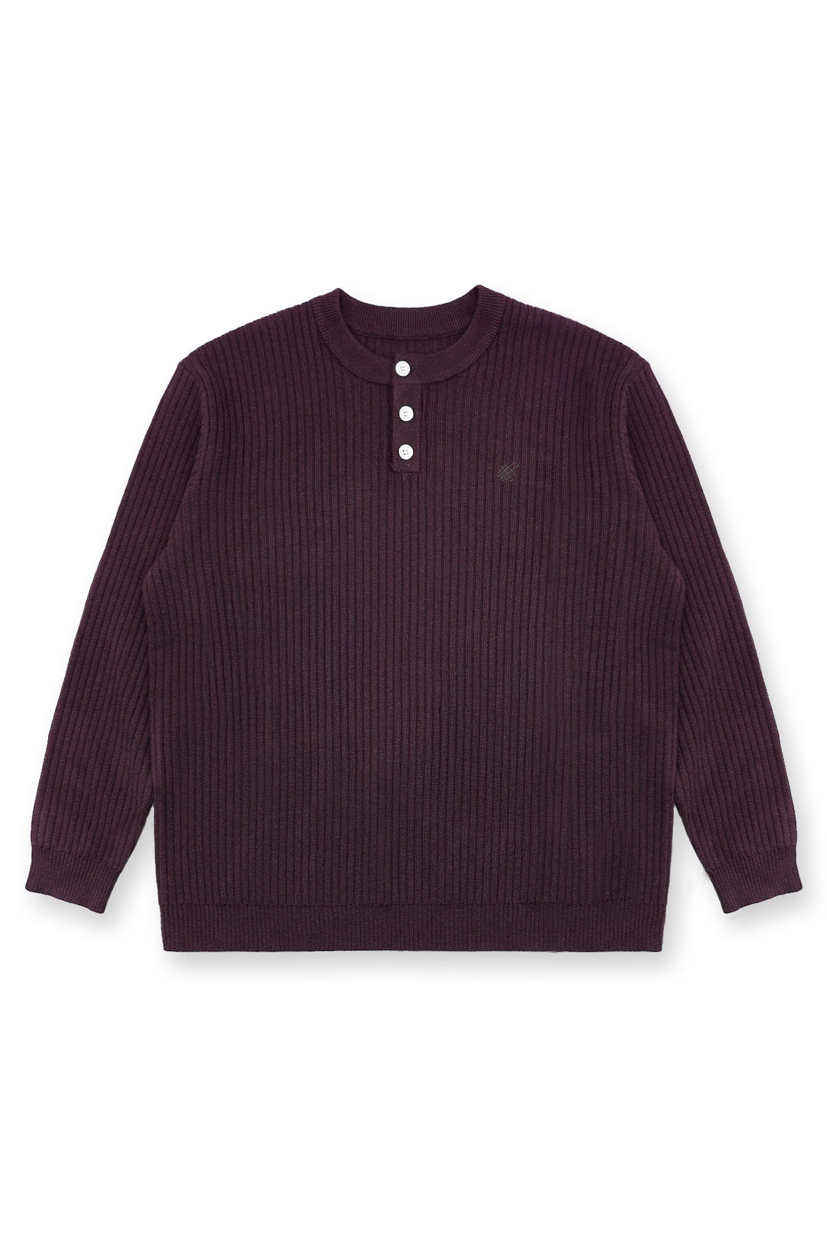 Classic Henley Sweater  - Brown