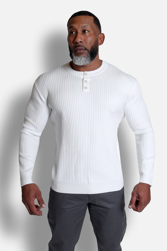 Classic Henley Sweater - Cream