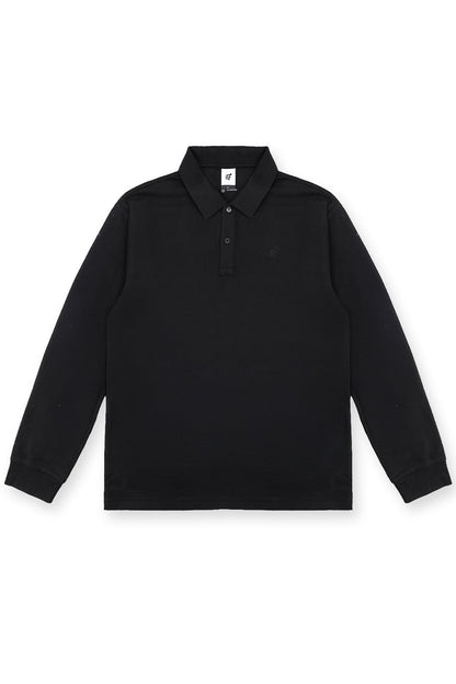Polo Button-Up Longsleeve - Black