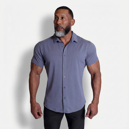 Flex Premium Stretch Button-Up Shirt - Storm Gray